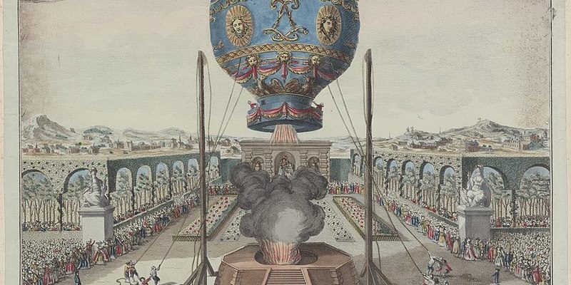 Fig. 5 -Montgolfiere_1783 Vue et perspective du jardin de Monsieur Réveillon fabriquant de papier